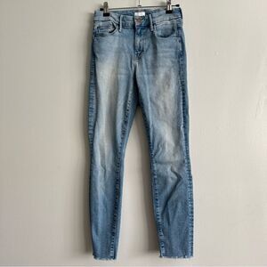 MOTHER Jeans Size 25 Skinny Ankle Fray Light Wash